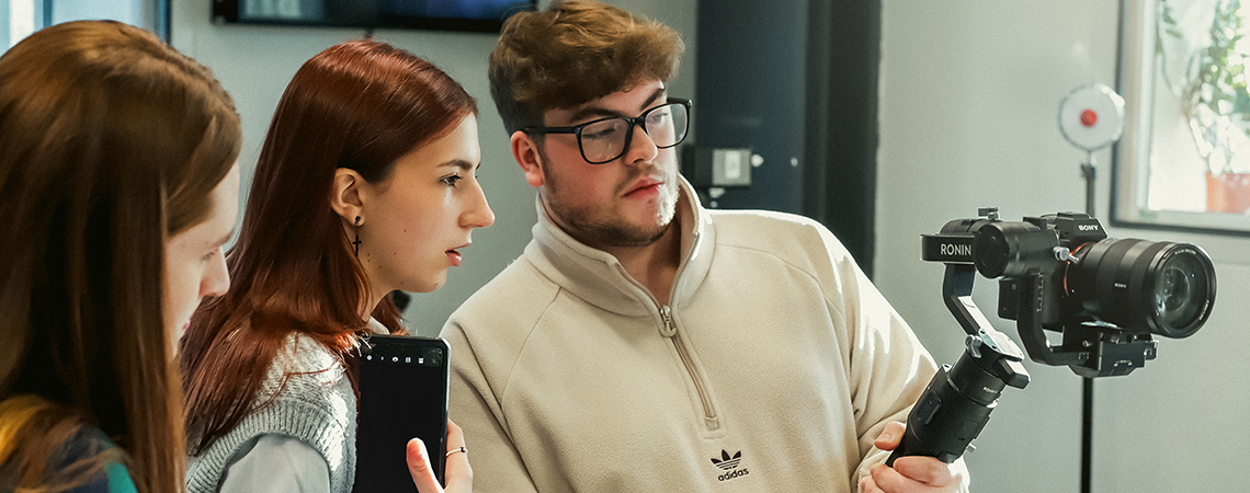 Students with camera